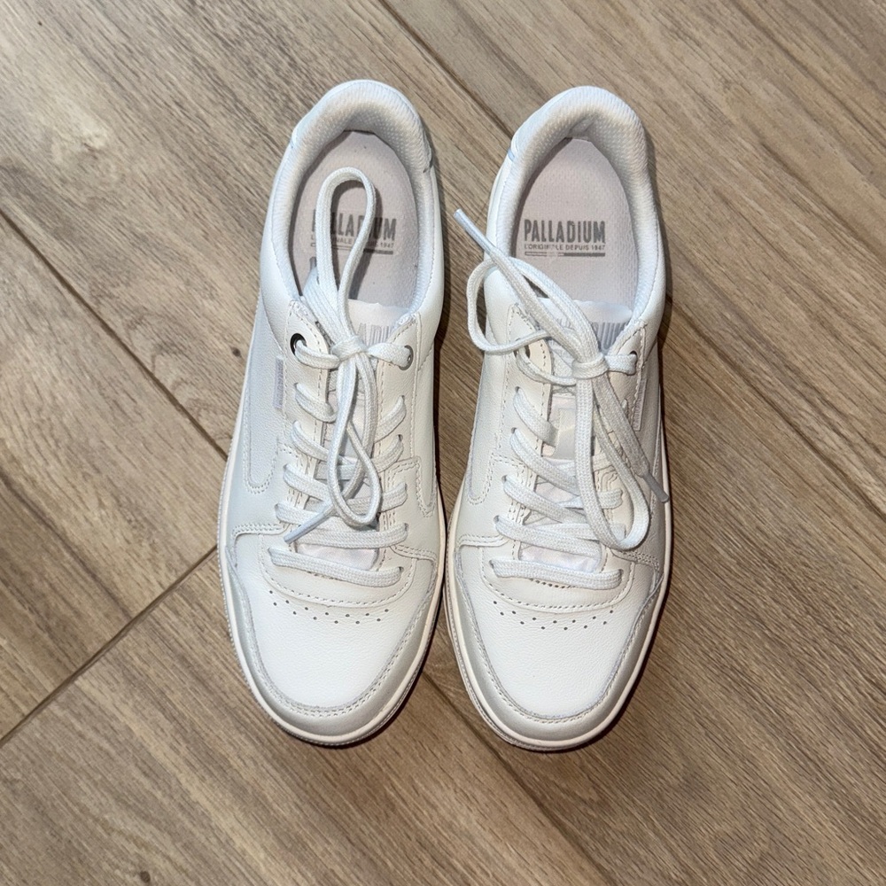 PALLADIUM Pallasphalt Lo Lth Leather Lace Up Athletic Sneakers New Without Tags - Picture 2 of 3